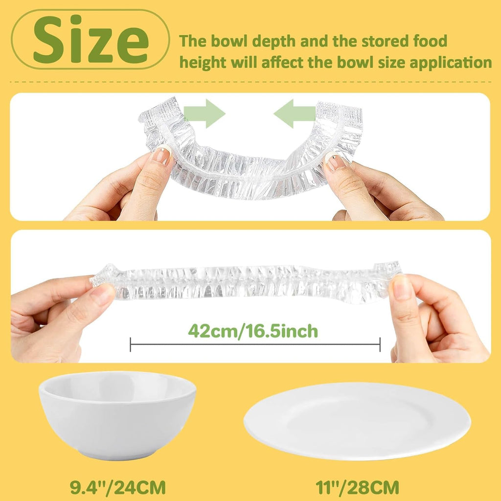 MAQIHAN 200 Bowl Covers for Bread Proofing - Medium Plastic Wrap Food Sourdough Baking Rising Elastic Reusable Plate Covers Outdoor Food Fresh Keeping Bags Shower Cap Hair Deep Conditioning