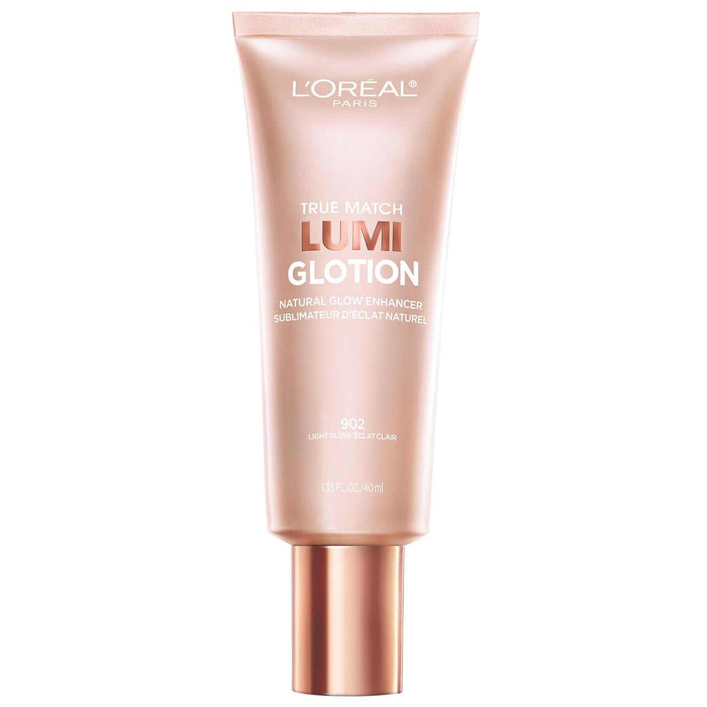 L'Oreal Paris Makeup True Match Lumi Glotion, Natural Glow Enhancer, Illuminator Highlighter, Bronzing Drops For A Sun-Kissed Glow For Face And Body, 902 Light, 1.35 Fl Oz