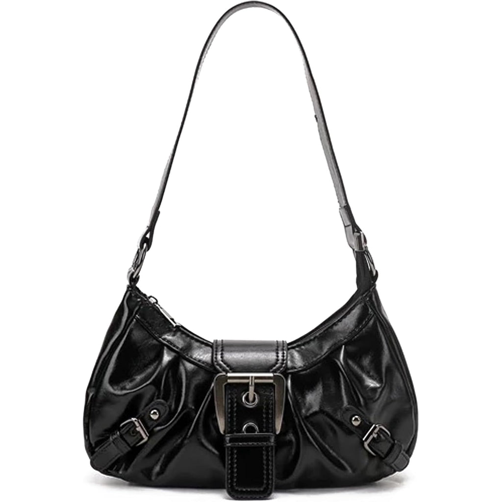 Y2K Trendy Purse For Women, Leather Buckle Punk Hobo Clutch Purses Bags For Ladies Top Handle Shoulder Bag