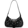 Y2K Trendy Purse For Women, Leather Buckle Punk Hobo Clutch Purses Bags For Ladies Top Handle Shoulder Bag