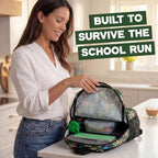 Minecraft Steve & Creeper Multicolour Backpack | Graphic Print Zip-Up Bag For Back To School | Kids Carrying Books | Unisex Kids Merch