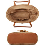 Summer Hand-Woven Straw Shoulder Bags For Women Large Woven Beach Tote Purse Vacation Top Handle Handbags With Tassel