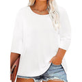 Beautife Plus Size Tops for Womens 3/4 Sleeve Casual T Shirts Loose Fit Tunic Blouse