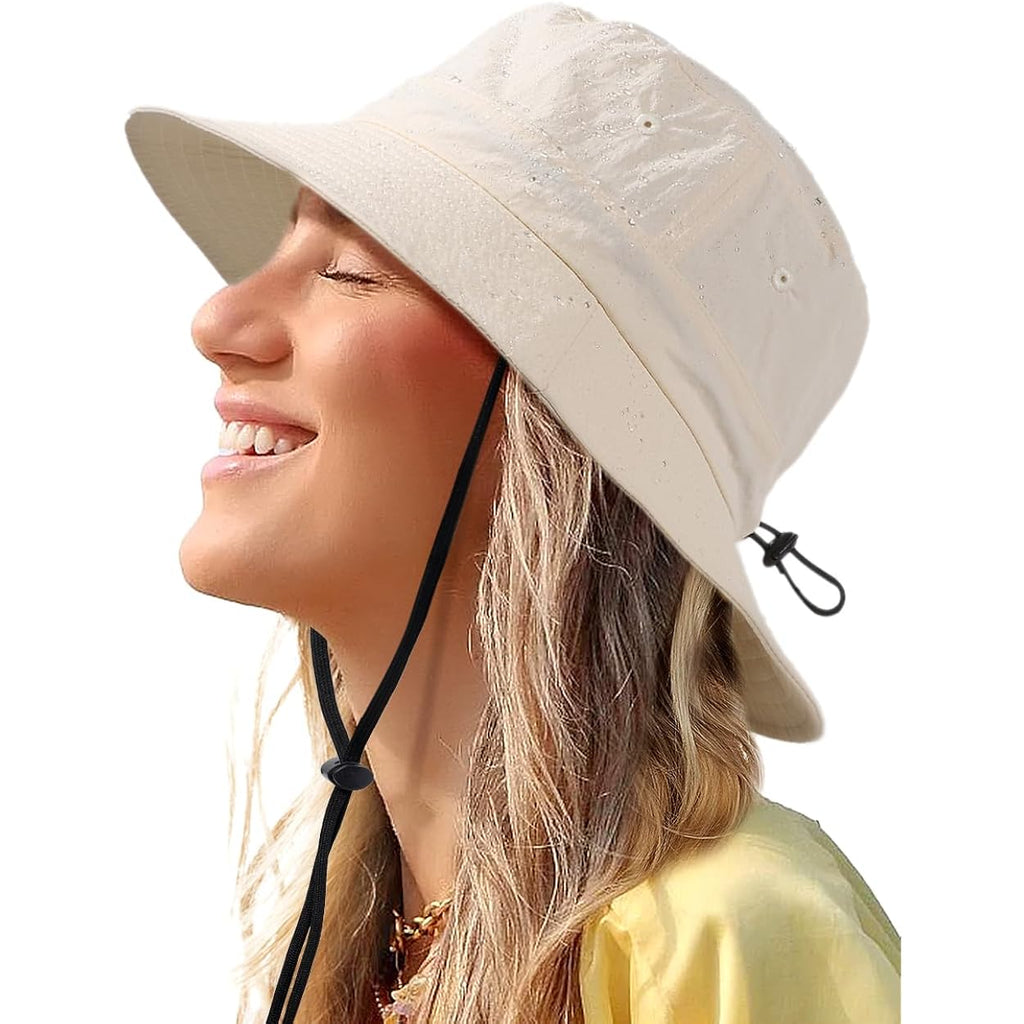 Water-Resistant Bucket Hat for Women Men Rain Hat UPF 50+ Boonie Sun Hat Foldable Summer Floppy Fishing Safari Hats