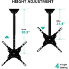 Wali Ceiling Tv Mount For 26-65 Inch Lcd Led Oled 4K Tvs, Hanging Pole Ceiling Mount Tv Bracket Up Down, Tv Ceiling Mounts For Gym Patio Gazebo, Up To 110 Lbs, Max Vesa 400X400Mm (Cm2665), Black