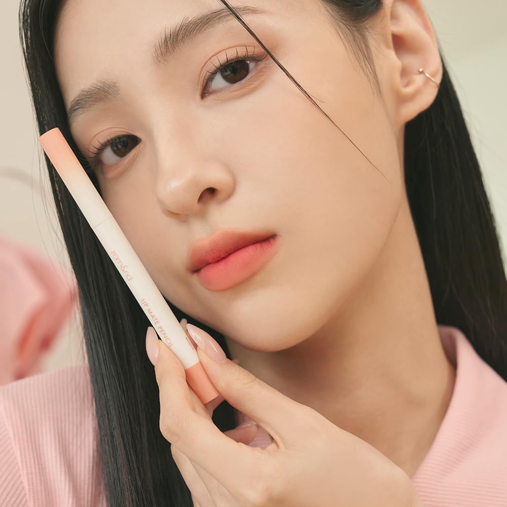 Rom&Nd Lip Mate Pencil 05 Taupey Shade - K-Beauty Natural Lip Contour & Liner With Built-In Blending Brush | 8-Hour Long-Lasting, Hydrating, Cool-Toned Definition For Fuller, Sculpted Lips