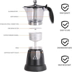 Cuban Coffee Maker, 6 Or 3Cup Electric Espresso Coffee Maker, Portable Cafeteras Electricas Modernas, Electric Moka Pot With Detachable Base & Overheat Protection, Coffee Gift For Home Travel