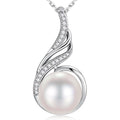 Iefil Mothers Day Gifts - 925 Sterling Silver 10-11mm Freshwater Pearl Necklace, Anniversary Birthday Gifts for Women Wife Girlfriend