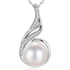 Iefil Mothers Day Gifts - 925 Sterling Silver 10-11mm Freshwater Pearl Necklace, Anniversary Birthday Gifts for Women Wife Girlfriend