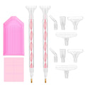 Rhinestone Pickup Tool Set: 2 Pcs Rhinestone Picker Handles Dual-Ended Rhinestones Applicator Dotting Tool Pen Shiny Diamond Dot Drill Pen for DIY Home Nail Salon