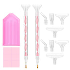 Rhinestone Pickup Tool Set: 2 Pcs Rhinestone Picker Handles Dual-Ended Rhinestones Applicator Dotting Tool Pen Shiny Diamond Dot Drill Pen for DIY Home Nail Salon