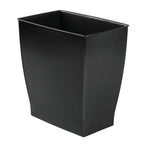Idesign Small Plastic Bathroom Trash Can, Black | Slim Rectangle, For Bedroom, For Office, For Dorm