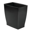 Idesign Small Plastic Bathroom Trash Can, Black | Slim Rectangle, For Bedroom, For Office, For Dorm