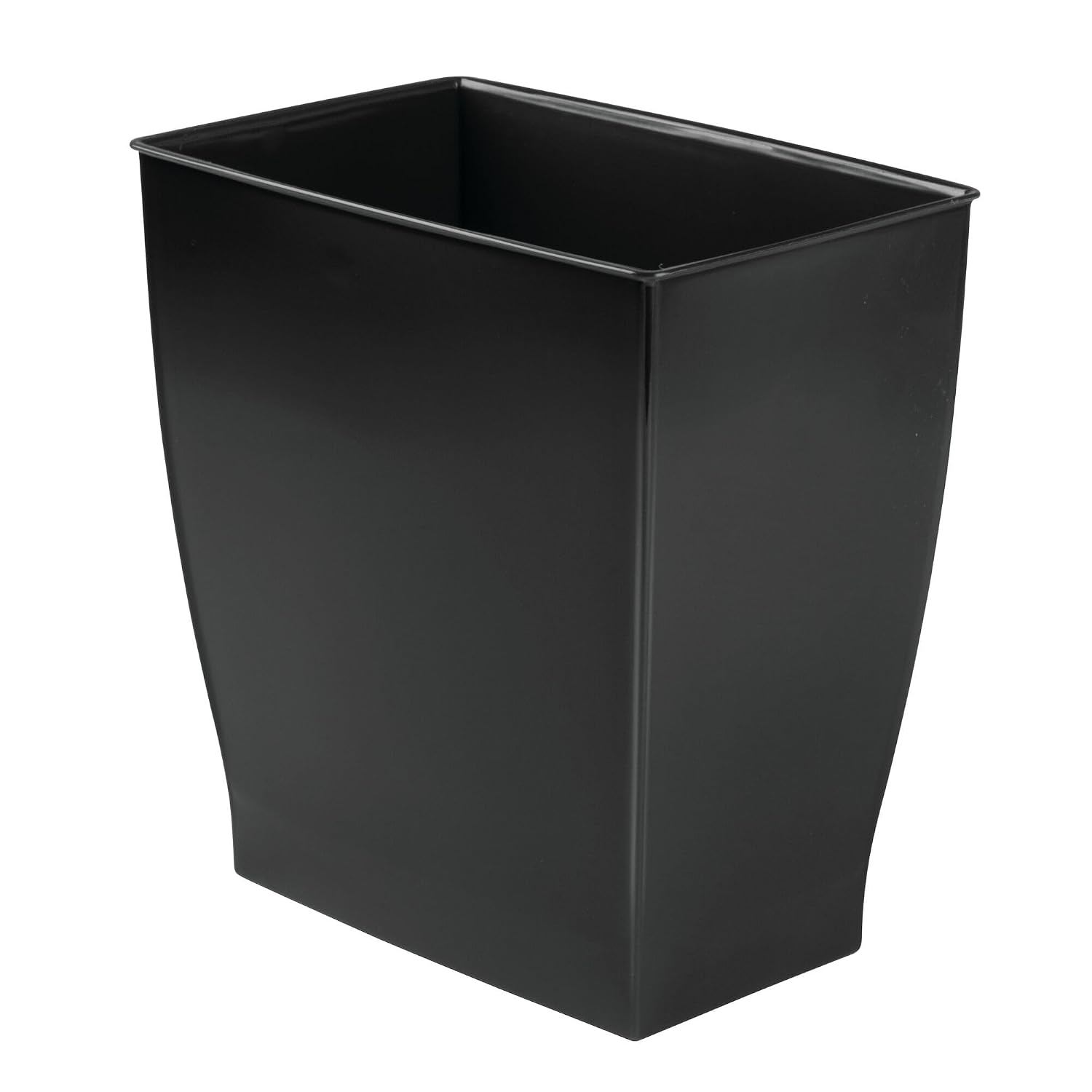 Idesign Small Plastic Bathroom Trash Can, Black | Slim Rectangle, For Bedroom, For Office, For Dorm