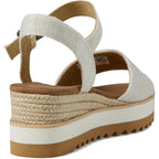 Toms Women'S Diana Wedge Heel Sandal, Leather Upper, Rope-Wrapped Midsole, Adjustable Strap, Buckle, Ortholite Insole