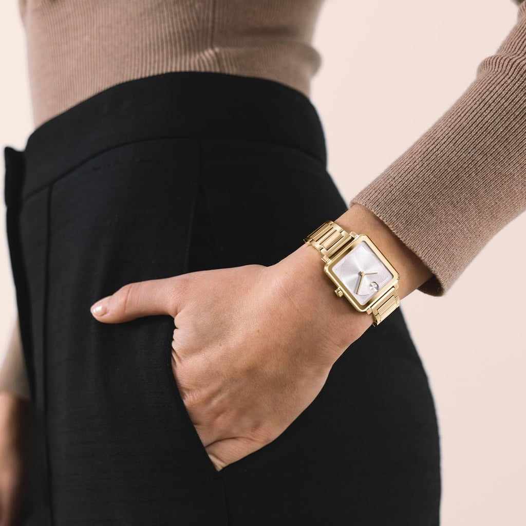 Movado Bold Evolution 2.0 Women'S Luxury Tank Watch, Swiss Quartz Movement - Stainless Steel - Water-Resistant To 3Atm - Classic 28Mm X 26Mm Timepiece Gift For Her