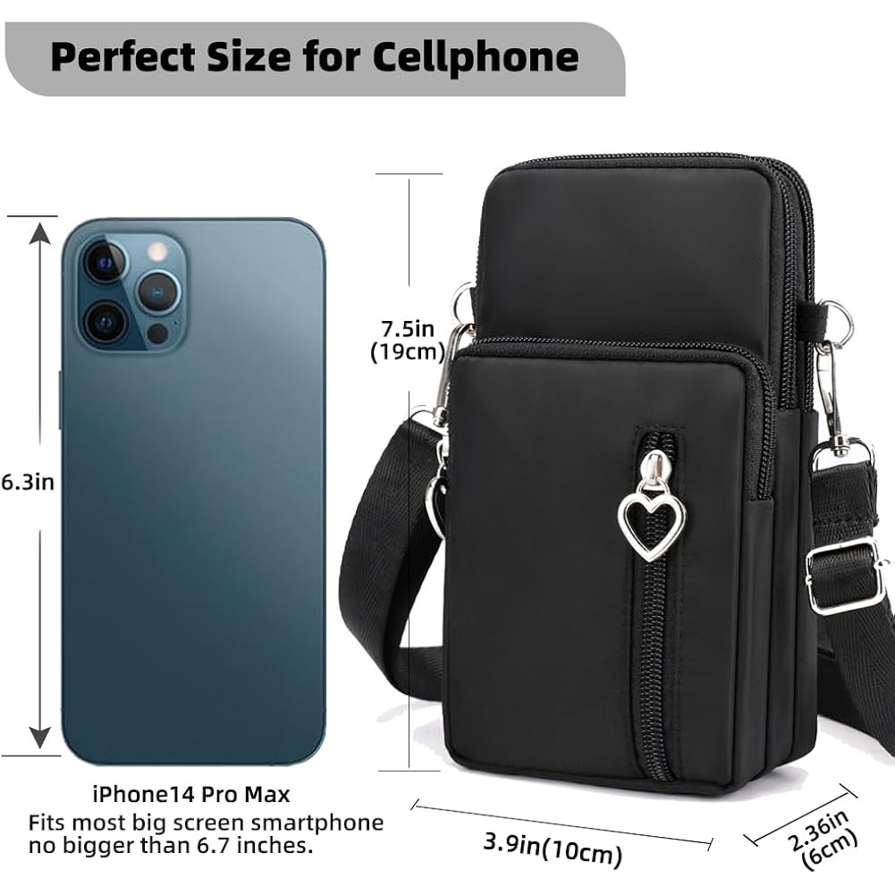 JANKS Small Crossbody Bag for Women - Mini Phone Purses with Crossbody Strap and Wallet - Nylon Arm Bag