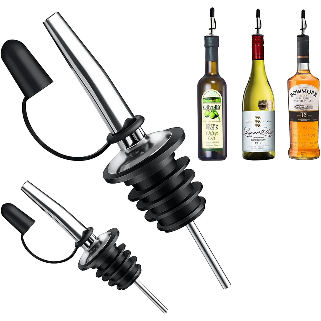 Pafusen 12 Pack Liquor Pour Spout With Dust Caps - Bottle Pourers for Alcohol, Olive Oil - Speed Pourers, Bar Bartender Accessories