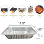 Waytiffer Aluminum Pans 9x13 Disposable Foil Pans (10 Pack) Half Size Deep Steam Table Pans Extra Thick for Baking, Cooking, Roasting, Heating, Serving & Lining Steam-Table Trays