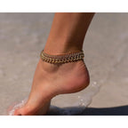 Foxgirl Gold Ankle Bracelets for Women 14K Gold Plated/Silver Anklets for Women Waterproof Minimalist Cuban Link Anklets Set Dainty Layered Ankle Bracelets Anklets for Women Gold Anklet Jewelry Gifts