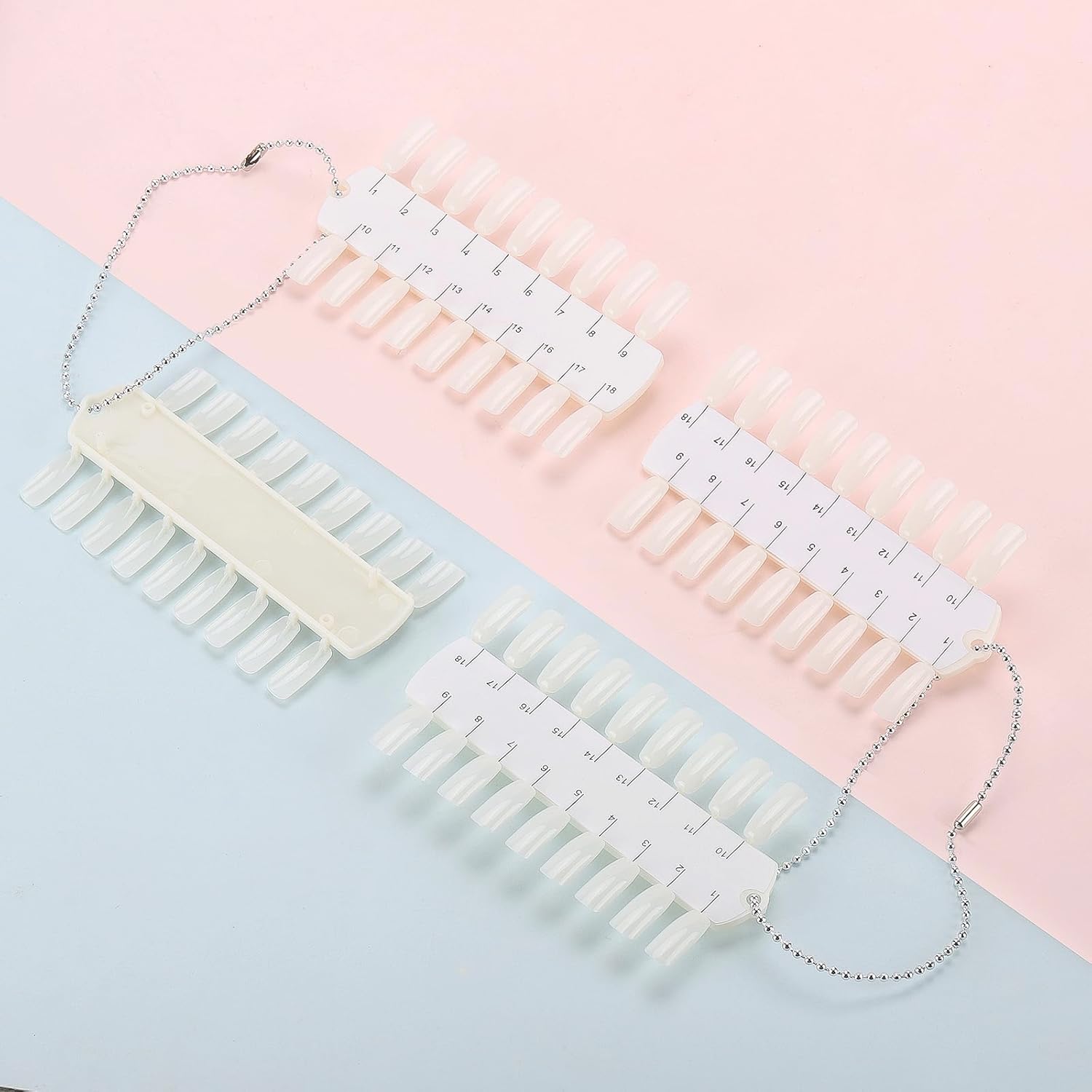 6 Sets 216 Tips Nail Color Swatch, Double Layer Tips Clear Nail Color Display Palette Paint Practice Color Chart Swatches