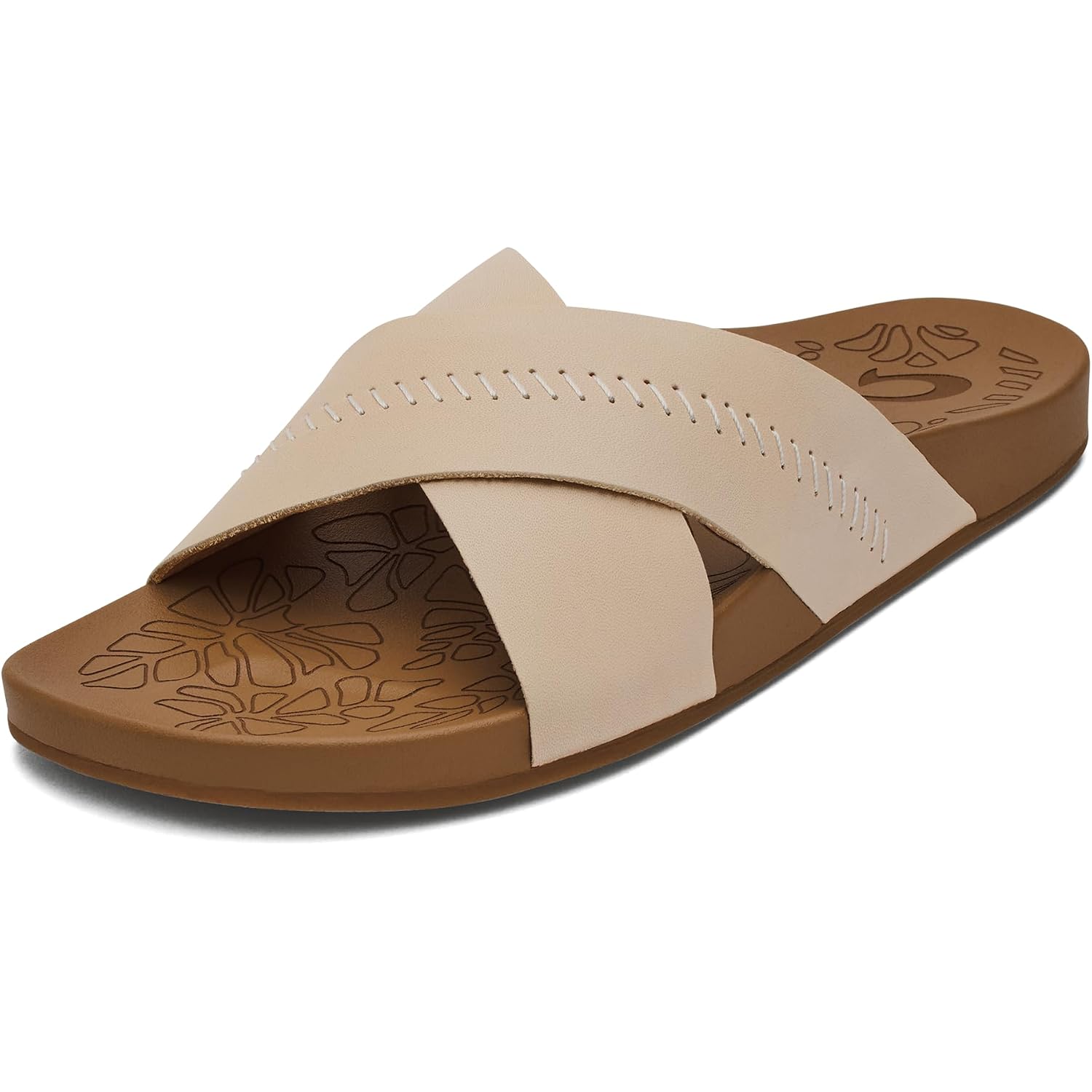 Olukai Kipe'A Olu Women'S Slide Sandal, Premium Leather, Relaxed & Dressy Design For Any Occasion, All-Day Comfort & Fit