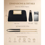 Vaschy Clutch Purse For Women,Fashion Vegan Leather Cut-Out Handle Evening Handbag Crossbody Shoulder Bag For Wedding,Party