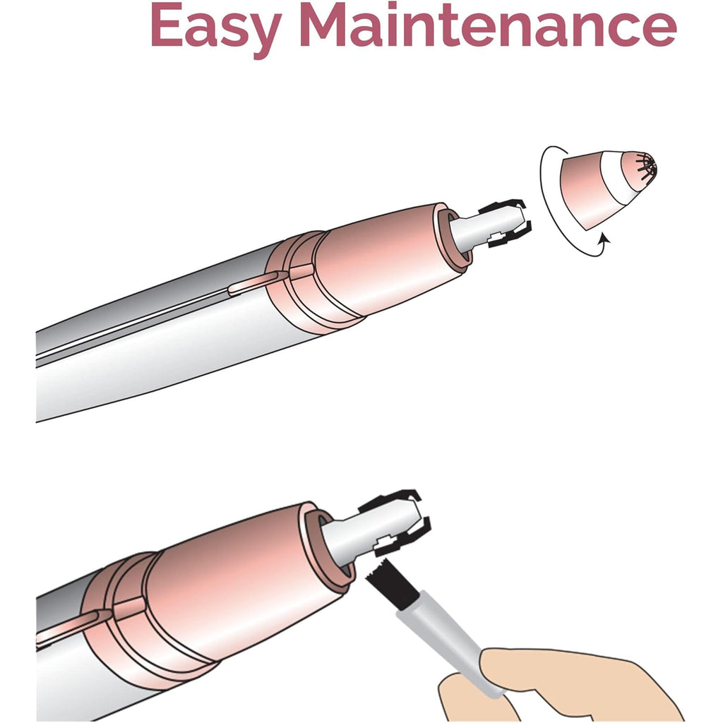 Finishing Touch Flawless Brows Eyebrow Hair Remover Electric Razor for Women with LED Light for Instant and Painless Hair Removal (White)