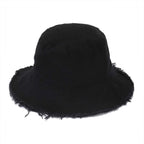 Sun Hats for Women Summer Casual Wide Brim Cotton Bucket Hat Beach Vacation Travel Accessories Black