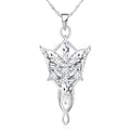Lord of The Ring/Arwen Evenstar/Elven Green Tree Leaf/Thorin Oakenshield Necklace Lord of The Ring Pendant Necklace with Cubic Zirconia,Elvish Jewelry for Women