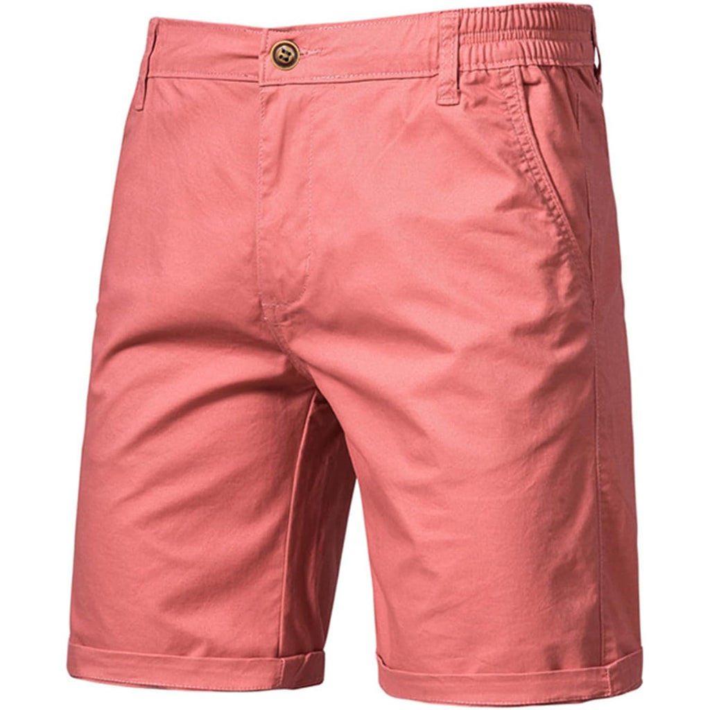 Oymyakon Men'S Stretch Chino Short Slim Fit 10" Inseam Flat Front Shorts Summer Cotton Casual Shorts With Pocket