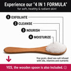 Premium Coconut Body Scrub Set, Exfoliating Dead Sea Salt Scrub | Ultra Skin Smoothing, Deeply Moisturizing Body Exfoliator, Shower Scrub For Rough, Dry Skin, Includes Loofah, Spoon & Soap