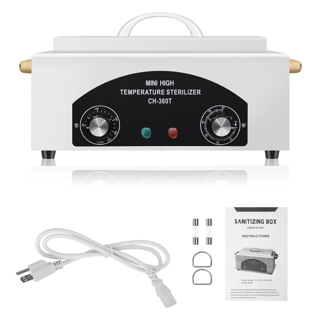 High Temperature Metal Tool Cleaning Box, 110V 300W 1.5L with Timer Manicure Pedicure SPA Salon Barber Equipment for Sundry Beauty Hair Nail Metal Tools with Handle