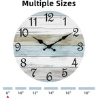 Wall Clock, Silent Non Ticking Battery Operated, Rustic Coastal Country Clock Decorative For Bathroom Kitchen Bedroom 8
