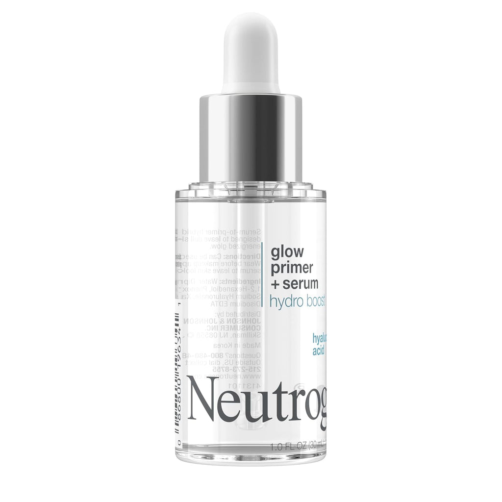 Neutrogena Hydro Boost Glow Booster Primer & Serum, Hydrating & Moisturizing Face Serum-To-Primer Hybrid, Infused With Purified Hyaluronic Acid & Designed To Instantly Hydrate, 1.0 Fl. Oz