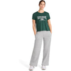 Reebok Women'S Classic Athletic Graphic Crewneck Cropped T-Shirt