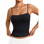 Trendy Queen Women'S Double Lined Camisole Tank Tops - Adjustable Spaghetti Strap Sleeveless Top, Basic Tank For Layering