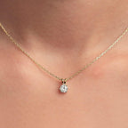 FRIENDLY DIAMONDS Lab Grown Diamond Solitaire Pendant Necklace Round Shpae | IGI Certified 1-5 Carat EF VS 14K Gold With Chain | 6 Prong Pendant Necklace