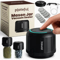 Plateful Electric Mason Jar Vacuum Sealer Kit (Lids Included) For Wide Mouth And Regular Mouth Jars, Portable Jar Vacuum Sealer, Canning Machine Food Storage, Includes Lids, Opener, Charger