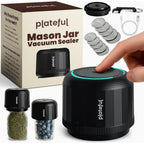 Plateful Electric Mason Jar Vacuum Sealer Kit (Lids Included) For Wide Mouth And Regular Mouth Jars, Portable Jar Vacuum Sealer, Canning Machine Food Storage, Includes Lids, Opener, Charger