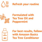 Amazon Basics Tea Tree Oil Shampoo for Hair, with Peppermint, 10.14 fl oz, Pack of 1