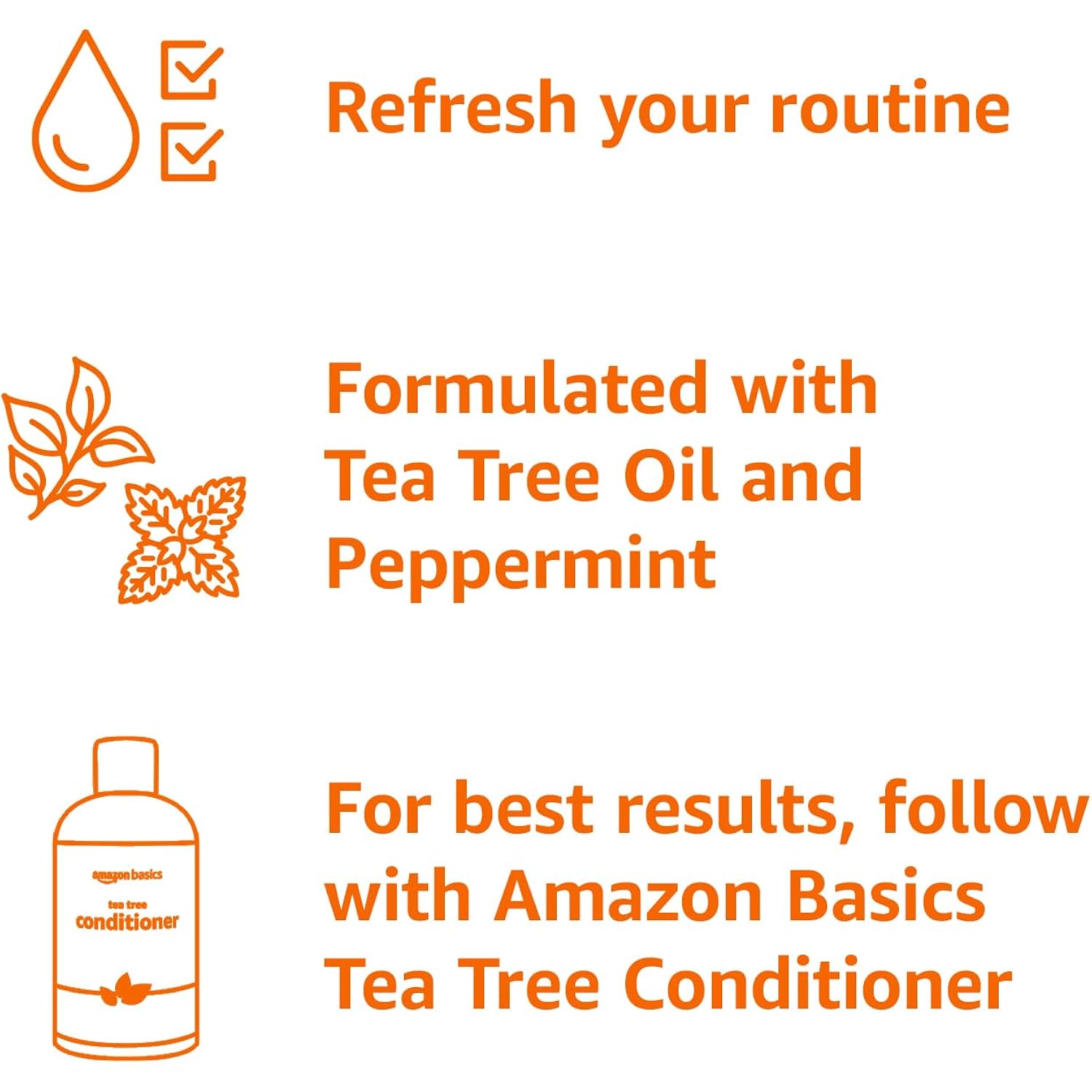 Amazon Basics Tea Tree Oil Shampoo for Hair, with Peppermint, 10.14 fl oz, Pack of 1
