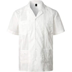 Vatpave Mens Short Sleeve Button Down Cuban Guayabera Shirts