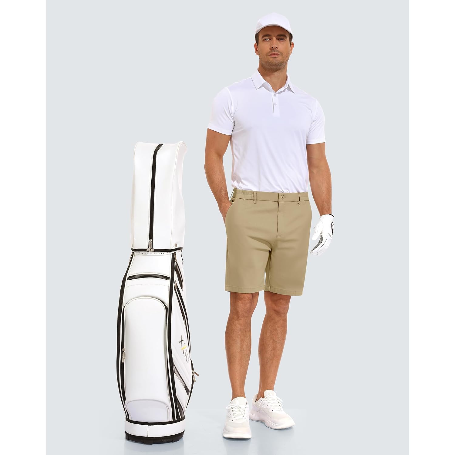 Mens Golf Shorts 7 Inch Inseam Stretch Lightweight Quick Dry Casual Dress Shorts With 4 Pockets