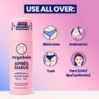 Megababe Après Shave (3.0 fl oz) | Post-Shave & Waxing | Vacation and Hot Weather Must-Have | Ingrown Hair & Razor Bump Roll-On Treatment for Women | Bikini, Armpits & Legs