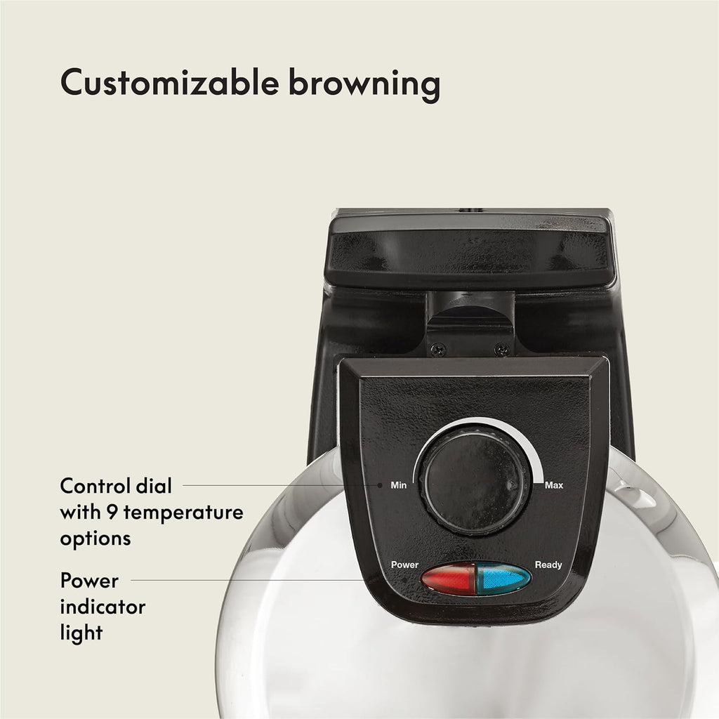 Bella Classic Rotating Belgian Waffle Maker With Nonstick Plates, Removable Drip Tray, Adjustable Browning Control And Cool Touch Handles, Stainless Steel