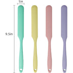 4 Pcs Silicone Jar Spatula Set - Long Handle Sourdough Scraper, Skinny Spatula For Jars, Bottles, And Containers, Non-Stick Heat Resistant Cake Cream Spatulas