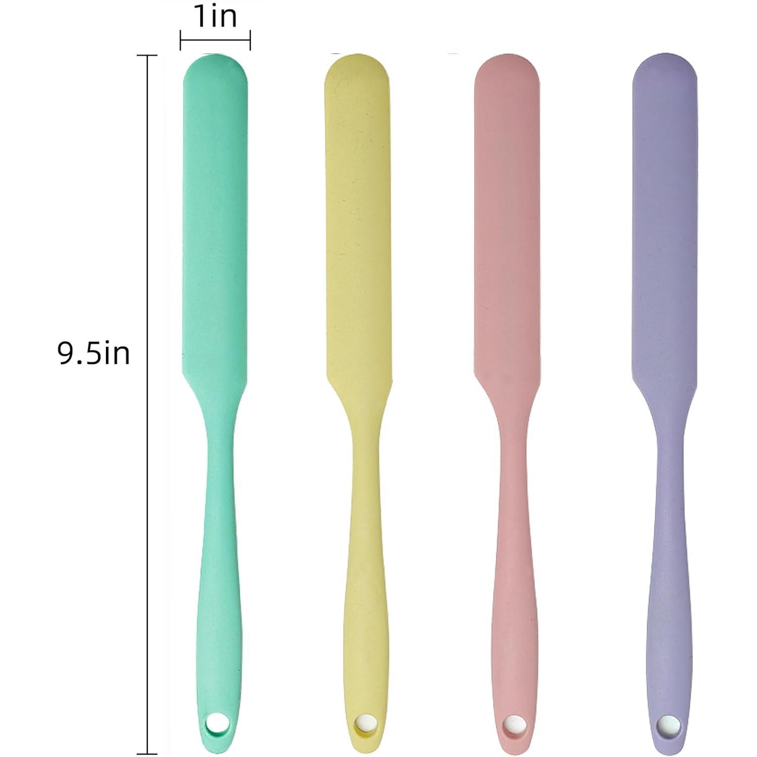4 Pcs Silicone Jar Spatula Set - Long Handle Sourdough Scraper, Skinny Spatula For Jars, Bottles, And Containers, Non-Stick Heat Resistant Cake Cream Spatulas