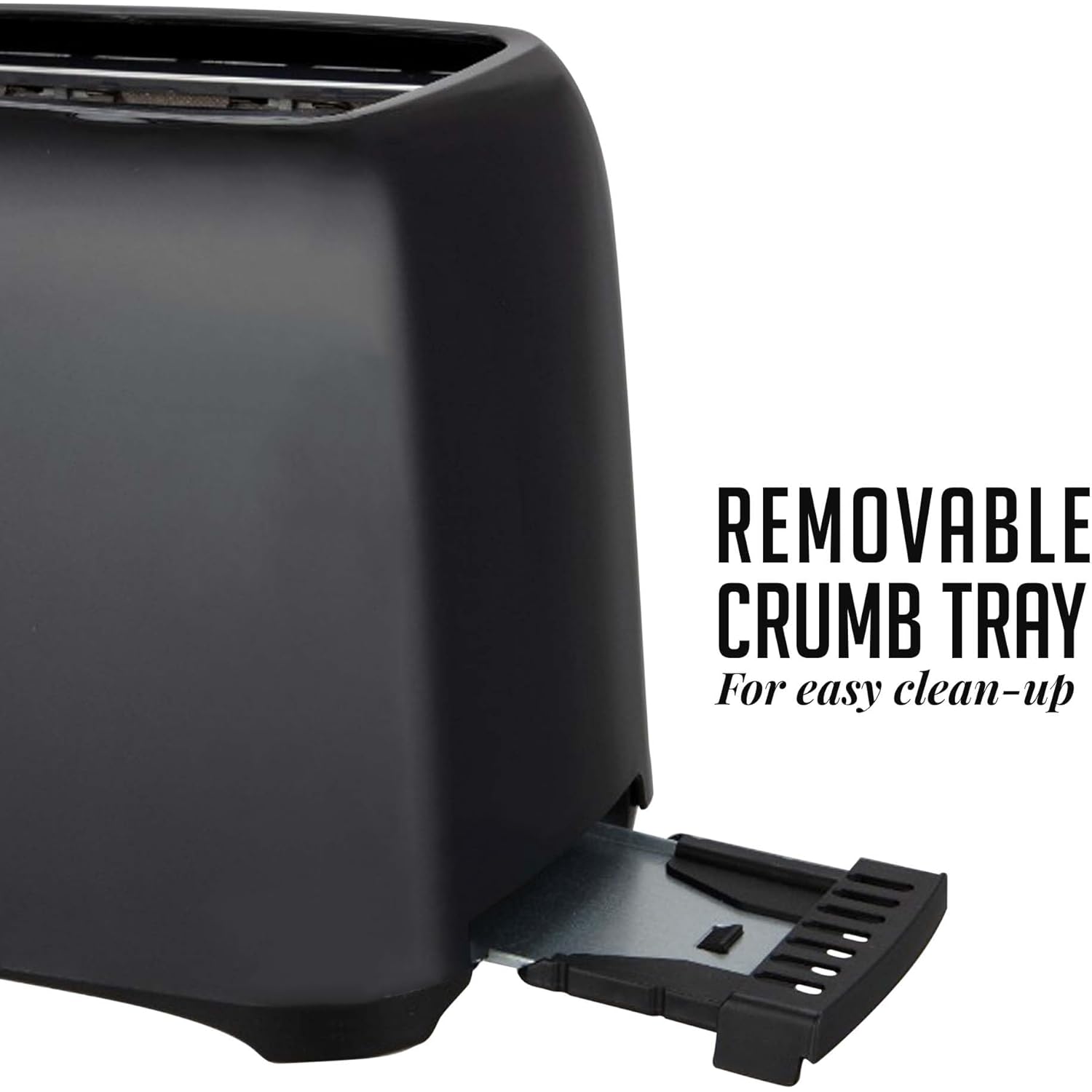 OVENTE Electric 2 Slice Toaster Machine with 6-Shade Browning Selector Setting, Compact Design and Removable Crumb Tray, 700W Power Perfect for Toasting Bread, Thin Bagels and Waffles, Black TP2210B
