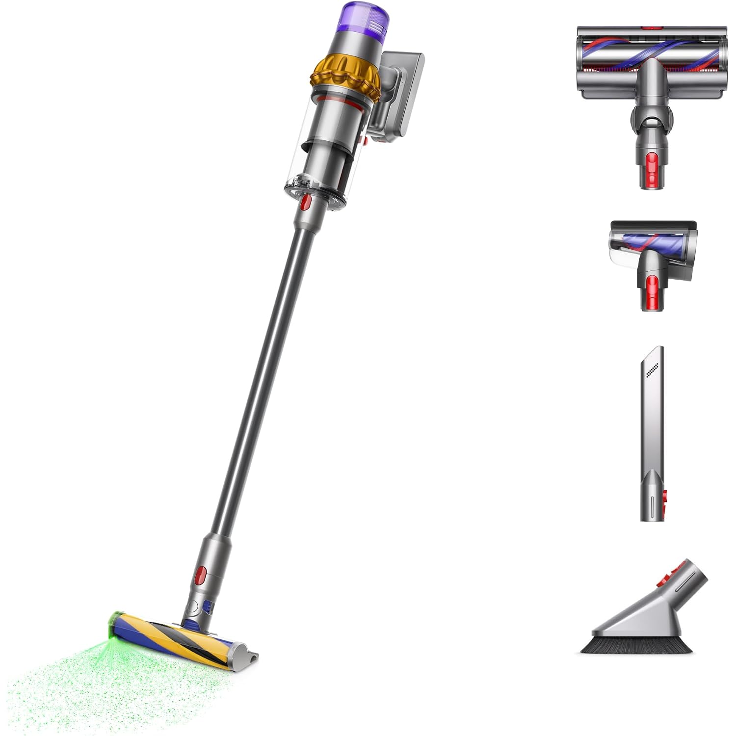 Dyson V15 Detect Plus Cordless Vacuum, Illumination Reveals Dust, 240Aw, 3 Power Modes, Up To 60 Minutes,² Deep Cleans Hard Floors And Carpets, Detangles Pet Hair, Converts To Handheld